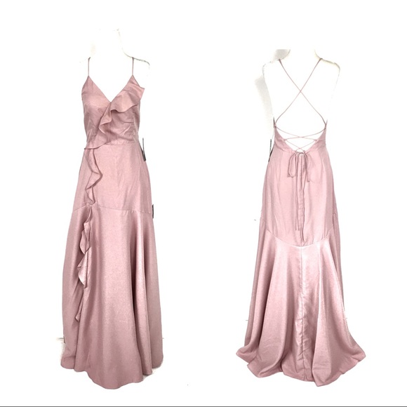 Lulus Dresses & Skirts - Lulus Selma Mauve Ruffle Cross Back Maxi Dress